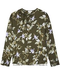 Vince - Floral-print Silk-satin Blouse - Lyst