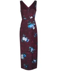 Erdem - Floral Sleeveless Woven Midi Dress - Lyst