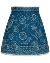 ALÉMAIS - Lucky Printed Linen Mini Skirt - Lyst
