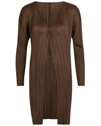 Pleats Please Issey Miyake - Pleated Woven Coat - Lyst