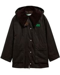 BARBOUR X GANNI - Hooded Tartan Wax Cotton Jacket - Lyst