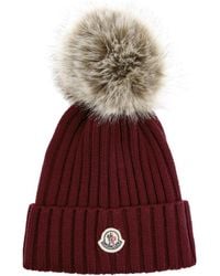 Moncler - Ribbed Wool Bobble Hat - Lyst