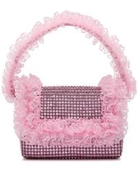 Self-Portrait - X Christopher Kane Lace And Crystal-Embellished Top Handle Bag - Lyst