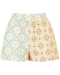 Never Fully Dressed - Elissa Printed Cotton-blend Shorts - Lyst
