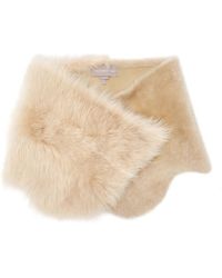 Gushlow & Cole Small Shearling Double Shawl Scarf - Natural