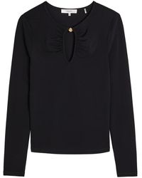 FRAME - The Keyhole Stretch-Rayon Top - Lyst