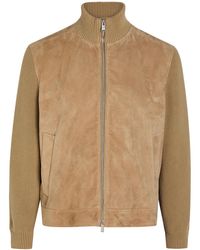 BOSS - Knit Suede Jacket - Lyst