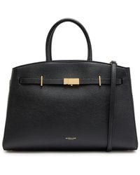 DeMellier London - The Hudson Midi Grained Leather Top Handle Bag - Lyst