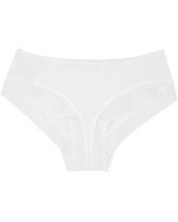 Simone Perele - Eugenie Ribbed Lace-trimmed Briefs - Lyst