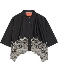 La DoubleJ - Embroidered Cotton-Poplin Shirt - Lyst
