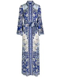 Alice + Olivia - Chassidy Bell-Sleeve Maxi Dress - Lyst