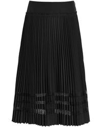 3.1 Phillip Lim - Pleated Lace-Insert Woven Midi Skirt - Lyst