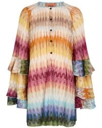 Missoni - Chevron Fine-Knit Mini Dress - Lyst