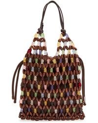 STAUD - Karla Leather And Wooden-Bead Top Handle Bag - Lyst