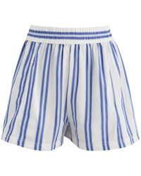 Free People - Get Free Striped Cotton Shorts - Lyst