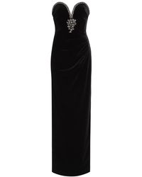 Self-Portrait - Embellished Velvet Gown - Lyst