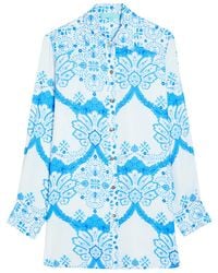 Melissa Odabash - Paige Printed Woven Cover-Up Shirt - Lyst