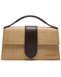 Jacquemus - Le Grande Bambino Raffia And Leather Top Handle Bag - Lyst