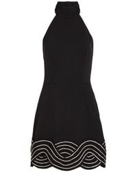 Rebecca Vallance - Bellatrix Low-Back Rhinestone Halter Mini Dress - Lyst