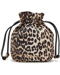 Ganni - Leopard-Print Nylon Pouch - Lyst