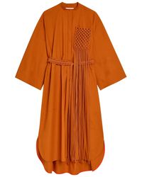 ROKSANDA - Poska Belted Cotton-Poplin Midi Dress - Lyst