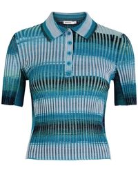 Jonathan Simkhai - Devina Striped Knitted Polo Top - Lyst