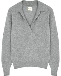 Khaite Jo Gray Stretch-cashmere Sweater