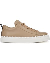 Chloé - Lauren Almond Leather Sneakers, Sneakers, Almond, Leather - Lyst