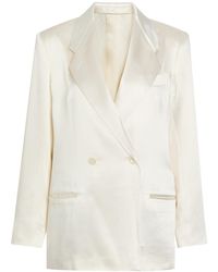 Giuliva Heritage - The Anna Double-Breasted Satin Blazer - Lyst