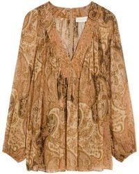 Zimmermann - Carousel Metallic Silk Top - Lyst