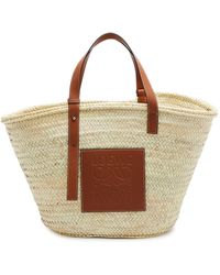 Loewe - Large Sand Raffia Basket Bag - Lyst