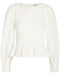 Rails - Tabi Broderie-Anglaise Cotton-Poplin Top - Lyst
