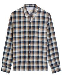 Officine Generale - Younes Checked Cotton And Linen-Blend Shirt - Lyst