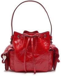 Acne Studios - Multipocket Mini Patent Leather Bucket Bag - Lyst