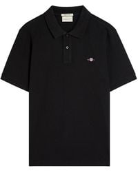 GANT - Logo-Embroidered Piqué Cotton Polo Shirt - Lyst