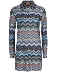 Missoni - Zigzag-Intarsia Fine-Knit Mini Dress - Lyst