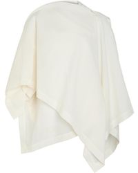 Issey Miyake - All Squares Cape-Effect Asymmetric Paper-Blend Top - Lyst