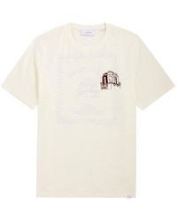 Les Deux - Hotel Embroidered Cotton T-Shirt - Lyst