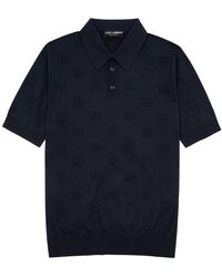 Dolce & Gabbana - Logo-jacquard Knitted Silk Polo Shirt - Lyst