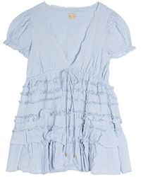 Free People - Darcy Ruffled Cotton Mini Dress - Lyst