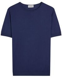 John Smedley - Belden Fine-Knit Cotton T-Shirt - Lyst