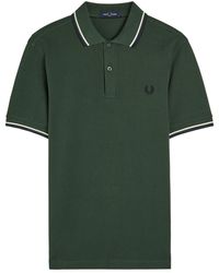 Fred Perry - Twin Tipped Logo Piqué Cotton Polo Shirt - Lyst