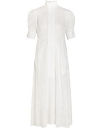 Thierry Colson - Venetia Embroidered Cotton Midi Shirt Dress - Lyst