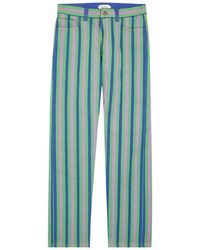 Versace - Striped Straight-Leg Jeans - Lyst