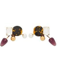 Dries Van Noten - Painted Glass And Brass Drop Earrings - Lyst