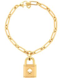 Kate Spade - Lock And Spade Gold-tone Chain Bracelet - Lyst