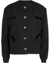 Blazé Milano - Shamo Bolero Velvet-Trimmed Tweed Jacket - Lyst