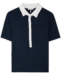 Rag & Bone - The Knit Button Stretch-Knit Polo Top - Lyst