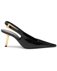 Saint Laurent - Lee 75 Glossed Leather Slingback Pumps - Lyst
