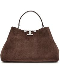 Tory Burch - Eleanor T-Logo Suede Top Handle Bag - Lyst